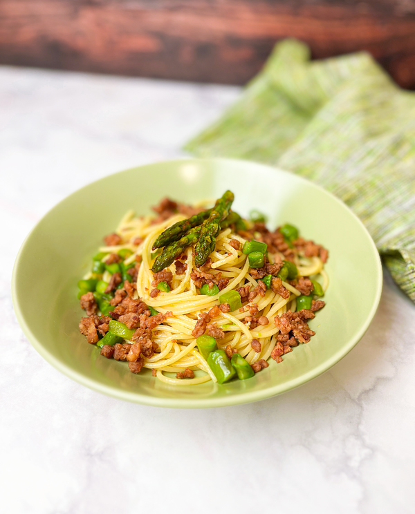 Spaghetti con asparagi e Altro Trita