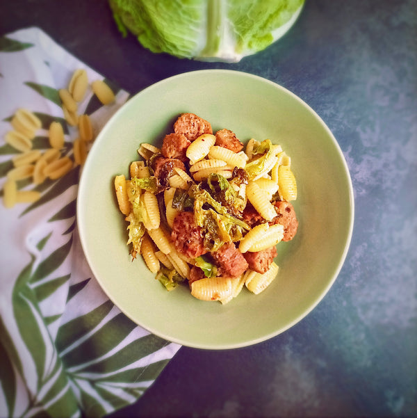Gnocchetti sardi con salsicce vegetali
